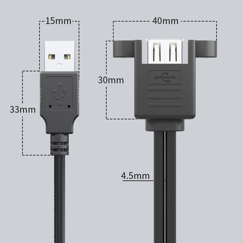 3 Paquete De 2-4 Cables De Extensión Usb 2.0, 3 Piezas