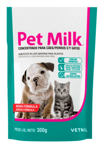 Sustituto De Leche Para Perros Y Gatos Pet Milk Vetnil 300gr