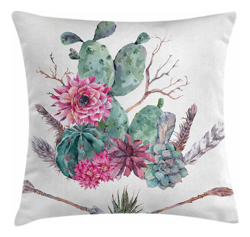 Ambesonne Cactus Almohada Funda Cojín, Exótico Natural Estil