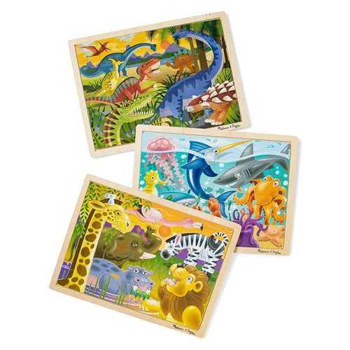 Melissa Doug Jigsaw Puzzle Bundle Dinosaur Safari And O...