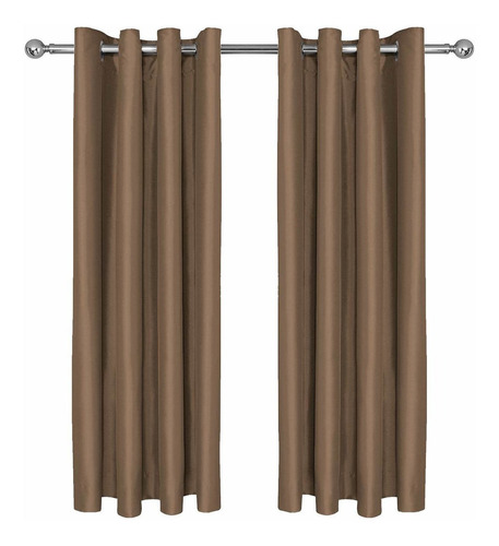 Cortina Blackout Simil Seda 140x220cm. Con Argolla. Camel