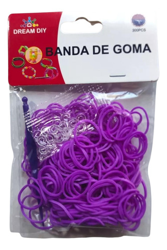 600 Bandas De Goma Elásticas Para Manualidades Morado