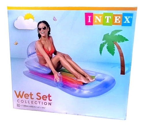 Flotador Inflable Para Alberca Sillón Porta Baso Intex