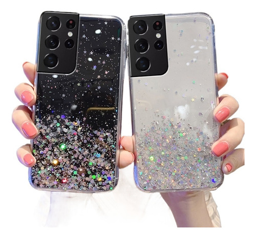 Funda For Samsung Galaxy S21 Ultra Stars Moon Glitter Bling