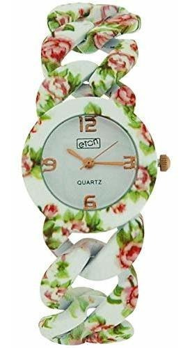 Reloj De Ra - Analogue Ladies White Dial White Floral Print 