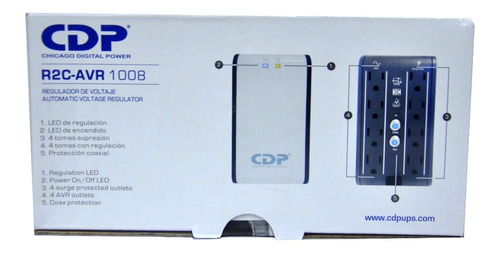Regulador De Voltaje 1000va 500w 8 Salidas Cdp R2c-avr 1008