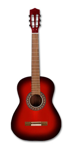 Guitarra criolla clásica Midiplus Clásica con funda para diestros roja brillante