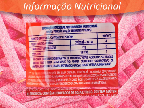 Tubes Ácido De Morango Cítrico Azedinho Tubinhos Fini 80g