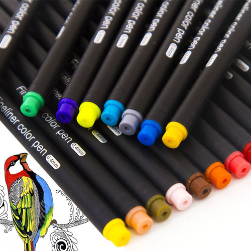 12 Rotuladores Fineliner, Bolígrafo De Color Manga Para
