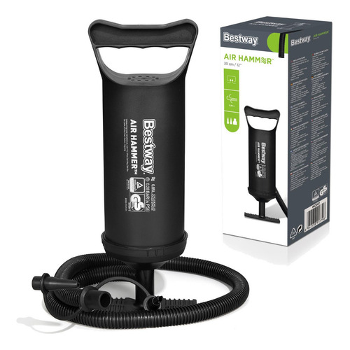 Inflador manual portátil Bestway 62002 color negro 10psi