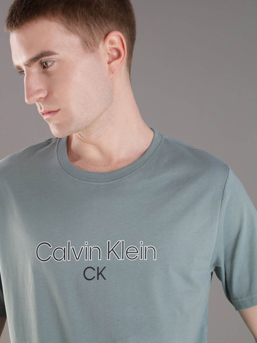 Playera Verde De Pijama Cuello Redondo Calvin Klein Hombre