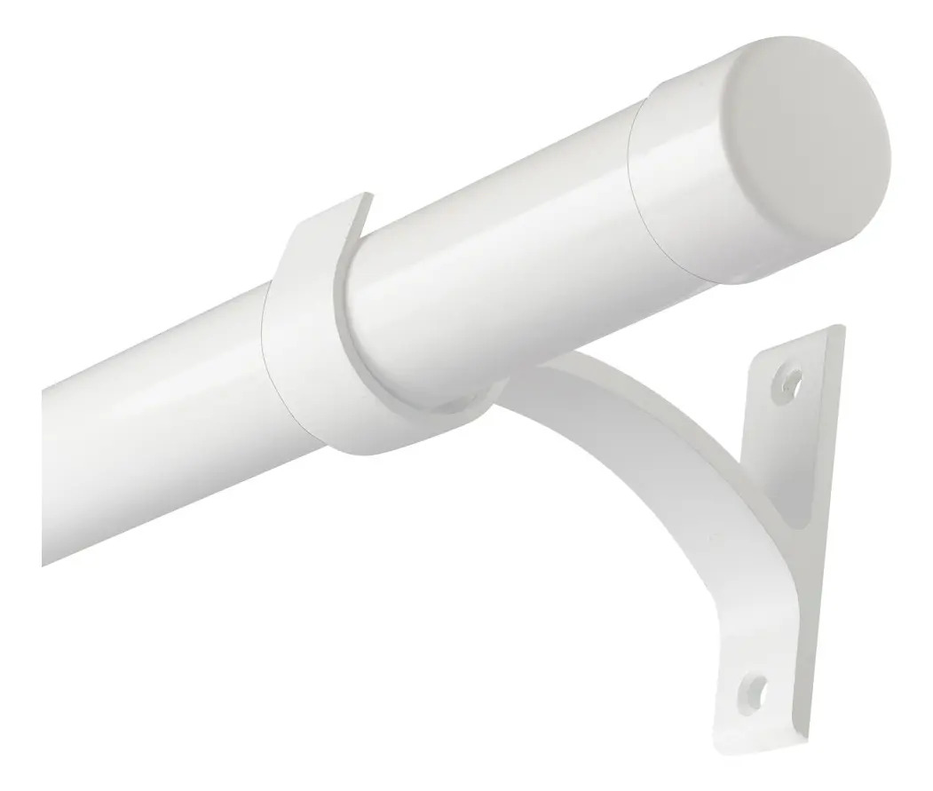 Kit Varão 28mm Com 1,70m Cortina Ilhós/argola 100% Alumínio Branco