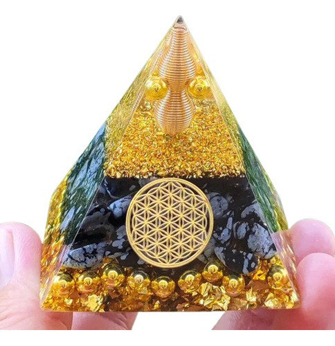 Cristal Orgonite Pirâmide Prosperidade Pedra Sorte Energia