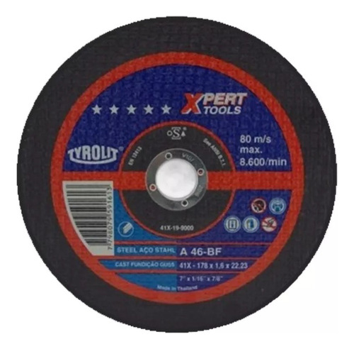  Disco De Corte Para Amoladora Tyrolit Xpert 178 X 3mm