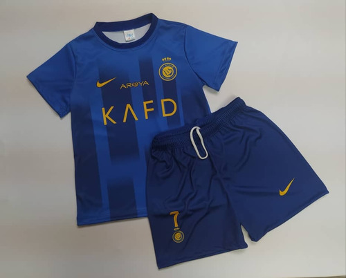 Conjunto Futbol Para Niños Al Nassr Azul Cristiano Ronaldo