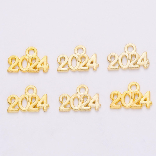 100 Piezas 2024 Dijes, Pulseras Collares Colgantes, Dorado