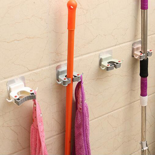Organizador Autoadhesivo De Pared Con Soporte Para Fregonas