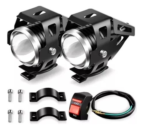 Neblineros Moto Led Pack 2 Delanteros + Switch Led 2200lm