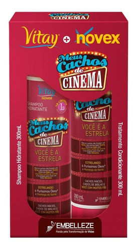  Kit Shampoo Cond Tratamento Cachos Cinema Vitay Novex