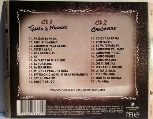 Cd Doble Ruben Rada ( Tango,milonga & Candombe)