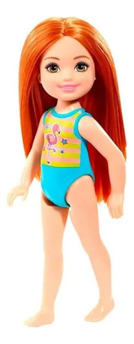 Muñeca Barbie Chelsea Traje De Baño Flamingo