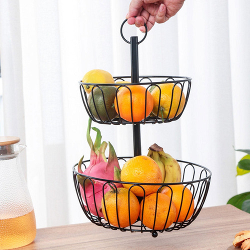 Cesta De Fruta De Hierro De 2 Niveles, Soporte Para Frutas,