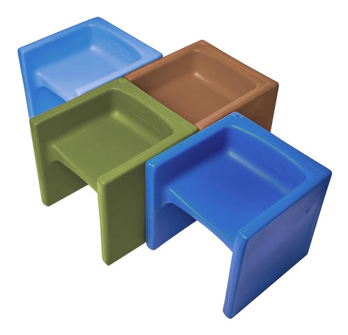 Sillas Cubo Para Niños Juego De 4 Asientos Flexibles Color