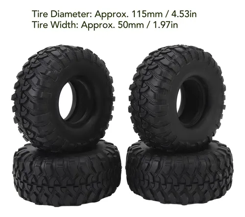 Neumáticos RC Crawler De Goma – 4 Unidades De 2.6 Pulgadas Para Coches 1/10, Repuesto Con Textura Antideslizante Y Fácil Instalación