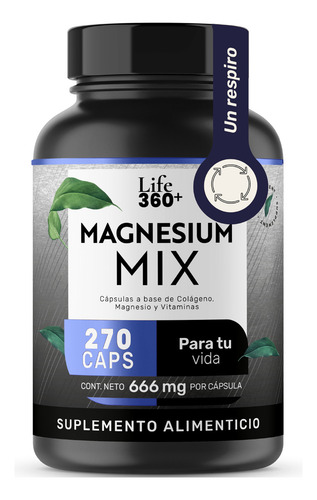 Life360+ Magnesium Mix 270 Caps Colágeno Magnesio Vitaminas