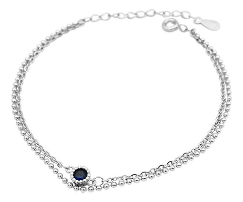 S925 Joyería De Plata Esterlina Circón Pulsera De Cadena Dob