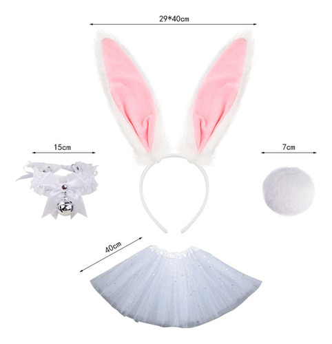 Conjunto De Cola De Diadema Con Orejas De Conejo De Pascua,