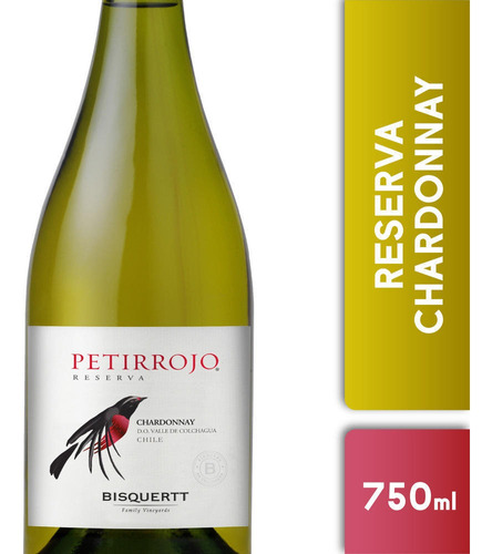 Vino Blanco Petirrojo Reserva Chardonnay 750cc 1 Unidad