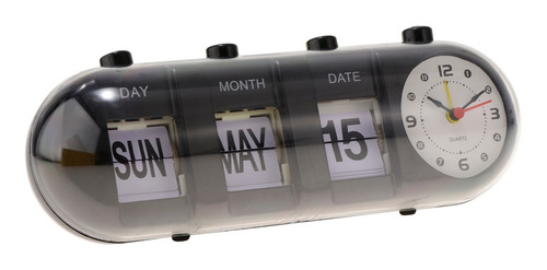 Mini Flip - Reloj De Pared, Reloj Calendario Día Fecha Hora