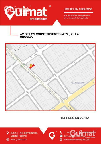 Imagen 3 de 11 de Terreno - Villa Urquiza - Lideres En Terrenos - Guimat Propiedades