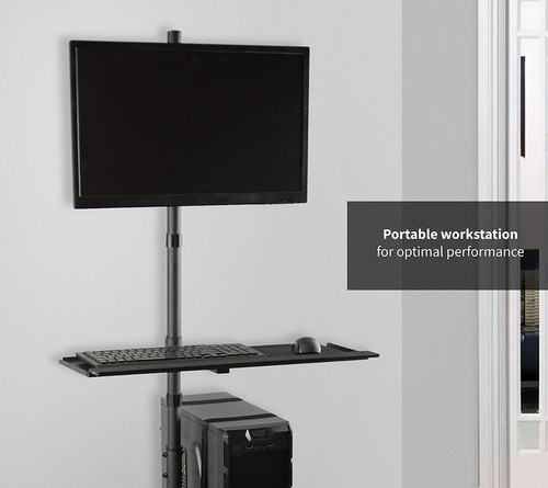 Pedestal Para Monitor 17-32 Con Soporte Para Cpu Y Teclado
