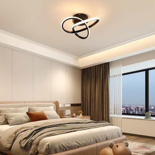 Lámpara Variable De 3 Color Plafn Led Curva Moderna Para Luz