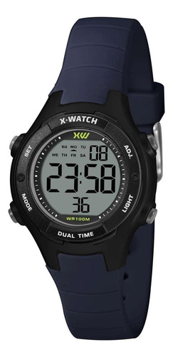 Relógio Infantil Digital X-watch Azul Escuro Xkppd096 Pxdx