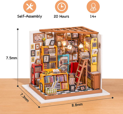 Casa De Muñecas En Miniatura Diseño De Biblioteca