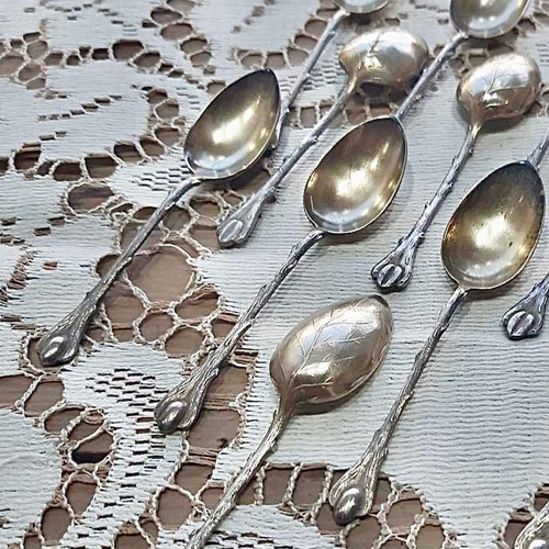 Antiguas Cucharitas De Café De Plata Lappas - Precio Por 6
