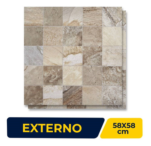 Piso Cerâmico Viva Vcp Hd 58x58cm Caixa 2,35m² Marrom