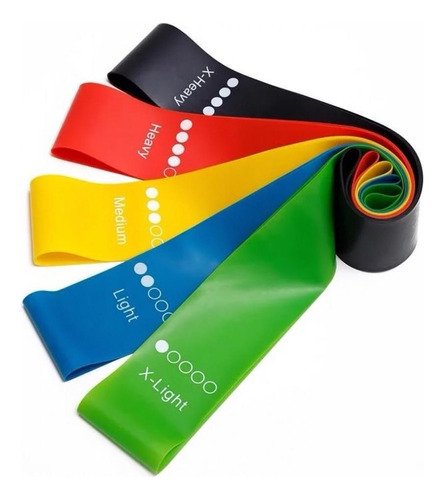 Kit 5 Mini Band Fita Elástica De Resistência Para Academia