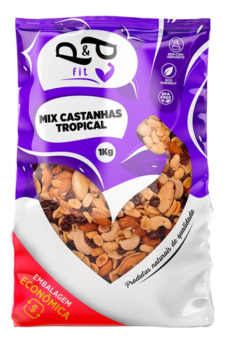 Mix Tropical Nuts Castanha Noz Amêndoa Amendoim Uva 1kg P&p