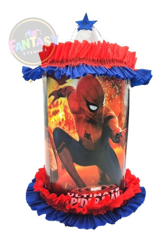 Piñata Spiderman Cilindro Cumpleaños