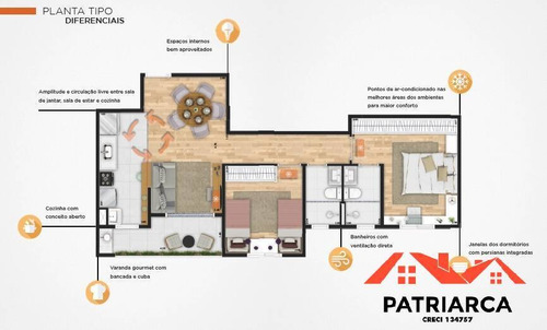Imagem 4 de 15 de Apartamento Citá Modena 60,48m², Suite, Sacada, V Coberta-paulínia 02 - Citamodena
