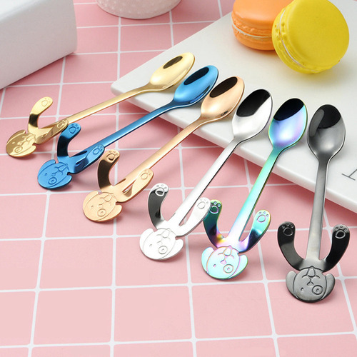 Cucharilla De Acero Inoxidable Cute Puppy For Café Y Postre