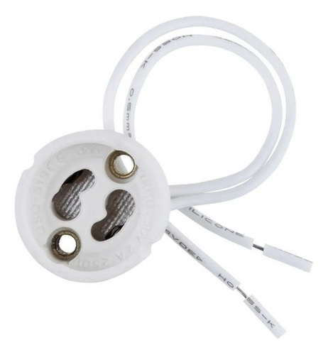 Zocalo Ceramico Gu10 Conector Lampara Dicroica 220v Pack 10 Color Blanco