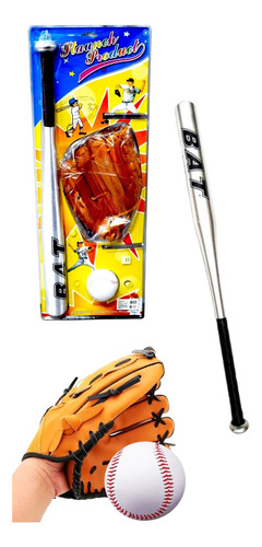 Set Beisbol Con Bate De Aluminio + Guante Y Pelota Premium