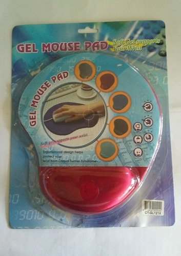 Mouse Pad Ergonómico Almohadilla Con Gel, Color Azul Y Rojo.