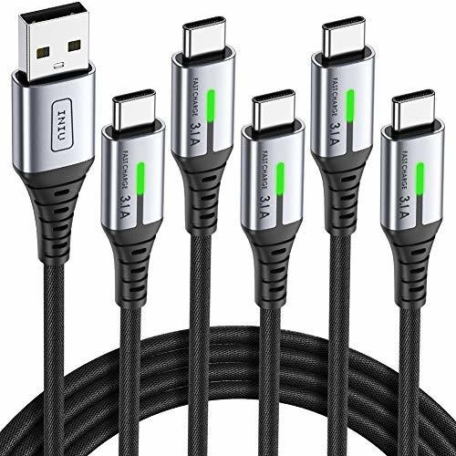 5 Cables Trenzados Usb-a A Usb-c 3.1 1mt/2mt/3mt Iniu -jd5y