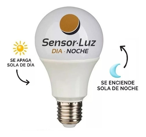 Imagen 3 de 10 de Lampara Led 11w Fotocelula Sensor Luz Dia Noche